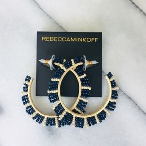 NEW Rebecca Minkoff Beaded Feinstein Hoop Earrings